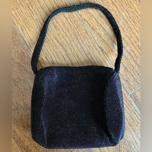 vintage black hand-beaded evening bag purse Elegant Black Beaded Women's Bag